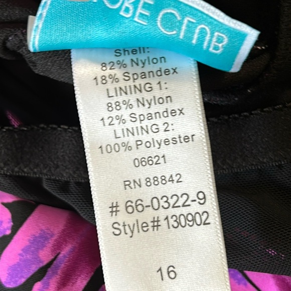 SHORE CLUB ONE PIECE BATHING SUIT PINK AND VIOLET SIZE 16 - Picture 9 of 14